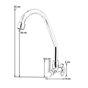 Ver imagem 6 de Torneira Cozinha Parede Bica Móvel Light Metal 1168 C-72:Prateado