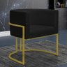 Kit 2 Poltronas Decorativa Nayara Base Ferro Dourado Twdecora Suede - 5