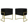 Kit 2 Poltronas Decorativa Nayara Base Ferro Dourado Twdecora Suede - 1