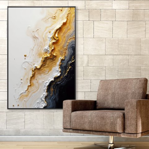 Quadro Decorativo Efeito 3d Ondas Sala Quarto Casa Escritório