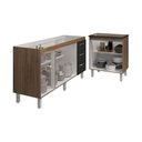 Ver imagem 3 de Armário Cozinha Balcão Gabinete de Pia 160 Cm Estela e Balcão Fran para Fogão Cooktop 5 Bocas