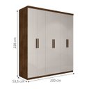 Ver imagem 3 de Guarda-Roupa Dubai Casal Seis Portas Malbec Off-White