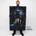 Ver imagem 2 de Quadro Decorativo Mulher Azul e Dourada em Tela Canvas Tacolado Moldura Flutuante 4,5cm Preta 80 X 1