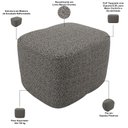 Ver imagem 4 de Puff Decorativo Orgânico para Sala Quarto Saori W01 Linho Mescla Chumbo - Lyam Decor