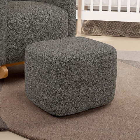 Puff Decorativo Orgânico para Sala Quarto Saori W01 Linho Mescla Chumbo - Lyam Decor