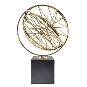 Globo Decorativo Dourado Metal 36x25x24cm Enfeite Decoração