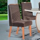 Ver imagem 5 de Conjunto Sala de Jantar Mesa Com 6 Cadeiras Bom Pastor Olimpic Noce e Off White