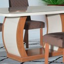 Ver imagem 4 de Conjunto Sala de Jantar Mesa Com 6 Cadeiras Bom Pastor Olimpic Noce e Off White
