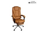 Ver imagem 1 de Cadeira Escritório Presidente Ergonômica Apoio P/ Pés Marrom