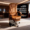 Ver imagem 2 de Cadeira Escritório Presidente Ergonômica Apoio P/ Pés Marrom