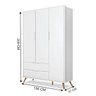 Guarda-Roupa Marilia 3 Portas 2 Gavetas Branco Nature - 3