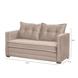 Sofá Cama 2 Lugares Suede Londres  - 4