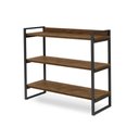 Ver imagem 2 de Buffet Estilo Industrial 90cm 3 Prateleiras Aço Preto e Amadeirado Marrom