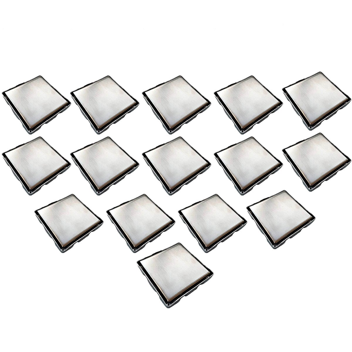 Ralo Oculto Invisivel Anti Odor 15x15 Aço Inox Kit 15 Uni Box Banheiro Lavabo Cozinha Chao Piso Lava - 1