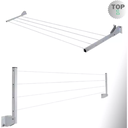 Ver imagem 2 de Kit 2 Varal para Apartamento Retrátil Parede Cabo de Aço 4m