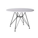 Ver imagem 2 de Conjunto Mesa Jantar Eames Redonda Branca 90cm com 4 Cadeira Pretas Base Ferro Preto