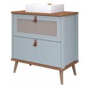 Ver imagem 1 de Gabinete para Banheiro 80cm 100% Mdf 1 Gaveta 1 Porta Basculante Veneto Mgm Móveis Pistache/freijo
