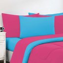 Ver imagem 2 de Kit Edredom + Jogo de Lençol Malha 100% Algodão Gran Moratta 6 Peças Queen - Pink -azul Turquesa