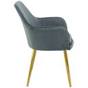 Ver imagem 4 de Kit 4 Cadeiras Poltrona Lines Base Dourada Recepção Sala Decorativa Suede
