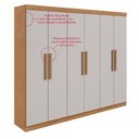 Ver imagem 6 de Guarda Roupa Casal 6 Portas Easy Slim Amendoa Clean-Off White