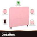 Ver imagem 7 de Cabeceira Casal Estofada para Cama Box Lizza Veludo Cor Rosa Bebe