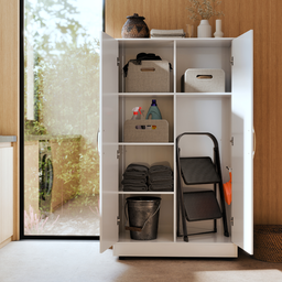 Armário Multiuso Any Lavanderia Mdf 2 Portas Prateleiras Ajustáveis:branco - 3