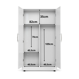 Armário Multiuso Any Lavanderia Mdf 2 Portas Prateleiras Ajustáveis:branco - 5