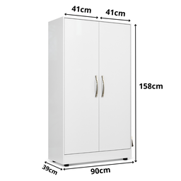 Armário Multiuso Any Lavanderia Mdf 2 Portas Prateleiras Ajustáveis:branco - 4