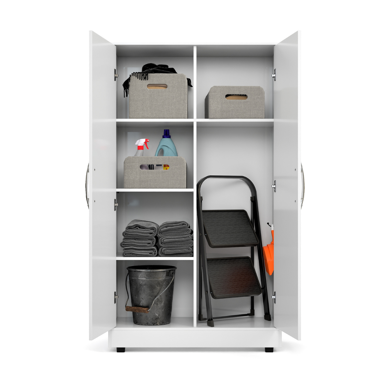 Armário Multiuso Any Lavanderia Mdf 2 Portas Prateleiras Ajustáveis:branco - 7