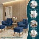 Ver imagem 3 de Kit 2 Poltronas Decorativa e 2 Puffs para Sala Recepção Manicure Consultório Quarto Tecido Suede