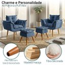 Ver imagem 2 de Kit 2 Poltronas Decorativa e 2 Puffs para Sala Recepção Manicure Consultório Quarto Tecido Suede