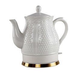 Chaleira Elétrica em Porcelana Elegance Branco Decorada 127v 1,5 Litro - 1
