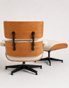 Ver imagem 3 de Poltrona Charles Eames com Puff - Freijó em Couro Off White