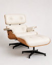 Ver imagem 1 de Poltrona Charles Eames com Puff - Freijó em Couro Off White