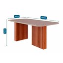 Ver imagem 5 de Conjunto: Mesa de Cozinha Ester Tampo Madeirado C/ Vidro 180x90cm e 6 Cadeiras Clarice Cinamomo/off