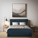 Ver imagem 2 de Calçadeira Recamier Baú Queen 1,60m Holanda Suede Azul Marinho - Pallazio
