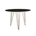 Ver imagem 2 de Mesa de Jantar Redonda 90cm Preta Clips 3 Pés Base Cobre