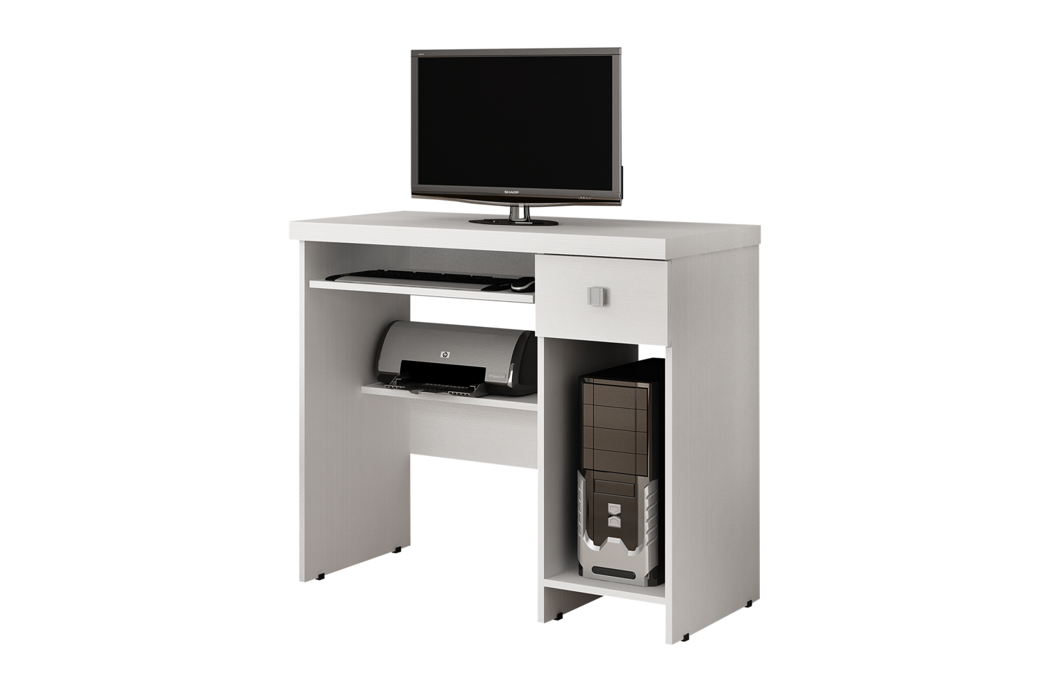 Mesa para Computador 1 Gaveta System Valdemoveis Branco - 1