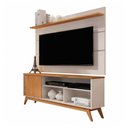 Ver imagem 1 de Rack com Painel Malbec Wood 1,36m Off White e Nature para TV e Decoração