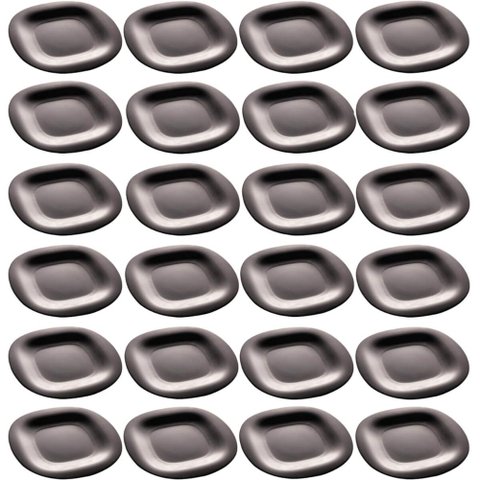 Jogo 24 Pratos Rasos Lyor Vidro Opalino 19cm Entradas Sobremesas e Aperitivos Carine Black