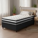 Ver imagem 1 de Cama Box Baú Solteiro Molas Ensacadas Bali 88x188x63cm Preto