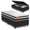 Ver imagem 2 de Cama Box Baú Solteiro Molas Ensacadas Bali 88x188x63cm Preto