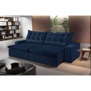 Ver imagem 2 de Sofá Montebello Retrátil e Reclinável 250cm com Pillow e Molas Ensacadas - Azul