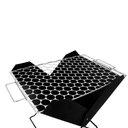 Ver imagem 2 de Churrasqueira Grelha Dobrável Portátil Grill Carvão Casa Camping Churrasco Pequena Aço Preto