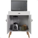 Ver imagem 4 de Balcão Cozinha para Micro-Ondas 2 Portas 1 Gaveta Pés Palito MDF Branco Retrô