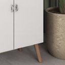 Ver imagem 7 de Balcão Cozinha para Micro-Ondas 2 Portas 1 Gaveta Pés Palito MDF Branco Retrô