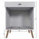 Ver imagem 5 de Balcão Cozinha para Micro-Ondas 2 Portas 1 Gaveta Pés Palito MDF Branco Retrô