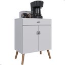 Ver imagem 3 de Balcão Cozinha para Micro-Ondas 2 Portas 1 Gaveta Pés Palito MDF Branco Retrô