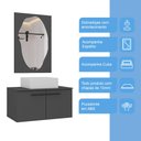 Ver imagem 4 de Conjunto para Banheiro Suspenso Chicago 70cm com Gabinete Cuba e Espelheira C00D70015 Grafite -