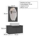 Ver imagem 2 de Conjunto para Banheiro Suspenso Chicago 70cm com Gabinete Cuba e Espelheira C00D70015 Grafite -